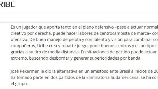 Perfil de la FIFA se Deshace en Elogios para Mateus