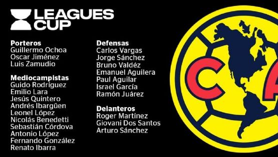 Los 23 convocados de las Águilas del América para el partido de la Leagues Cup