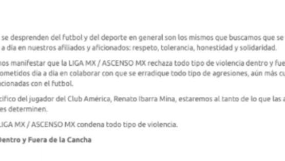 Liga MX emite comunicado tras detención de Renato Ibarra