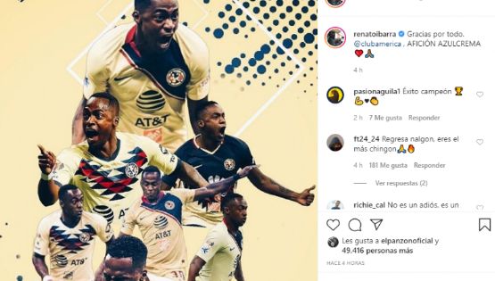 Mensaje de Despedida de Renato Ibarra con América
