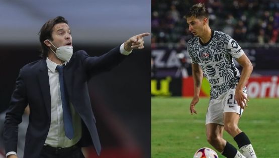 Maruro Lainez se rinde ante el técnico del Club América, Santiago Solari