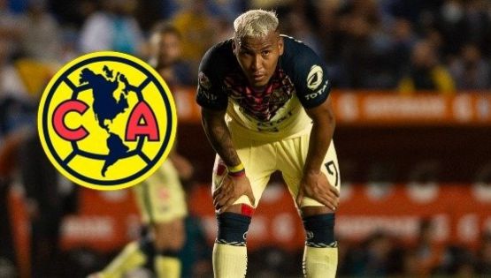 Roger Martínez llama la atención en la práctica del América al entrenar con protecciones