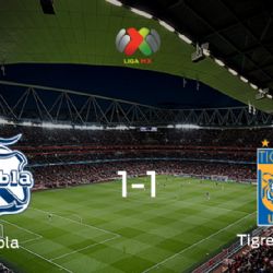  Puebla y Tigres UANL se reparten los puntos y empatan 1-1