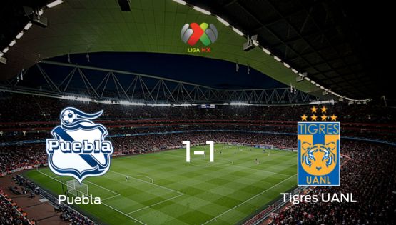  Puebla y Tigres UANL se reparten los puntos y empatan 1-1