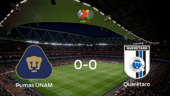  Pumas UNAM y Querétaro empatan sin goles en el Estadio Olímpico Universitario (0-0)