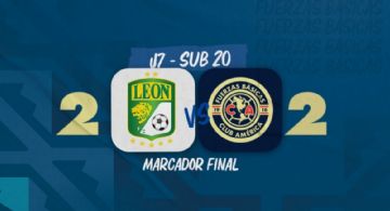 América Sub20 pierde en los últimos minutos una ventaja de dos goles y empata con el León