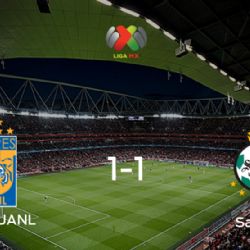  Tigres UANL y Santos Laguna finalizan su encuentro liguero con un empate (1-1)