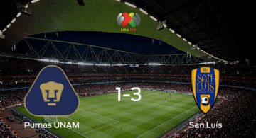  San Luís vence 3-1 a Pumas UNAM y se lleva los tres puntos