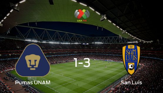  San Luís vence 3-1 a Pumas UNAM y se lleva los tres puntos