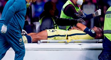 Sebastián Cáceres abandona el juego de América vs San Luis por lesión