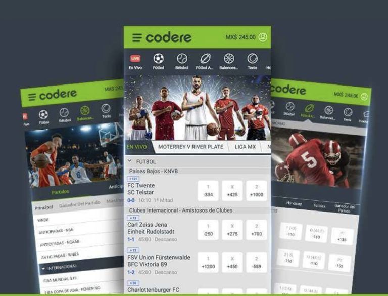 Pantalla mostrando la app Codere