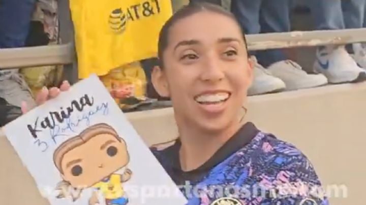 Fanática del Club América genera TIERNA REACIÓN de Karina Rodríguez al término del América Vs Atlas