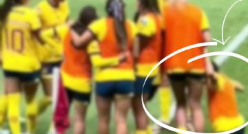 ¡No se vio el televisión! Montse Saldívar tuvo pequeño accidente tras las celebraciones de la GOLEADA ante Chivas