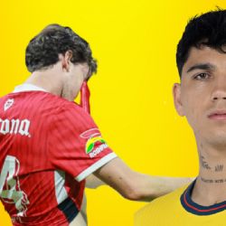 Kevin Álvarez CONSUELA a Marcel Ruiz tras el AUTOGOL en el Toluca vs América