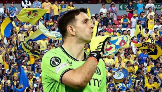 Aficionados del Club América piden GOLEAR al Dibu Martínez en el partido vs Aston Villa