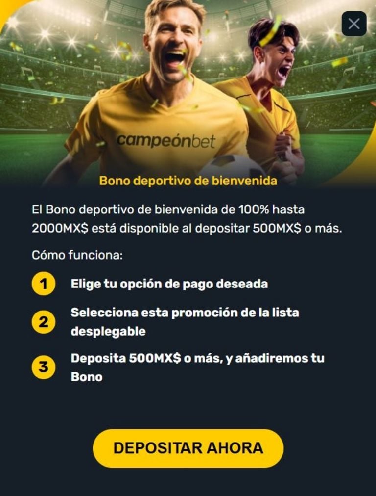 Pantalla con bono deportivo Campeonbet