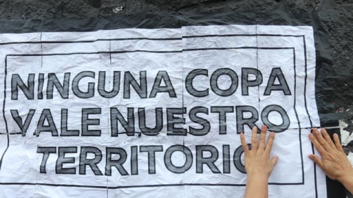 Vecinos alrededor del Estadio Azteca realizan protesta por las nuevas obras de movilidad para el Mundial 2026